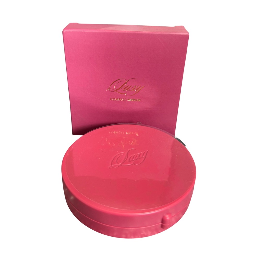 NEW Luxy Hair Compact Mirror Hot Pink Round Dual Sided You're A Ten With Box